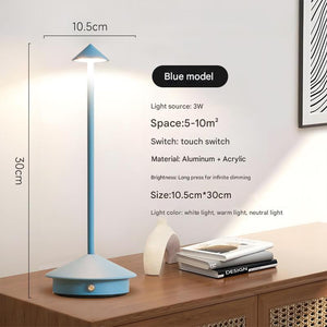 Blue Modern Minimalist Aluminum Led Mushroom Night Light Creative Bedside Atmosphere Lamp For Dining Room And Bedroom