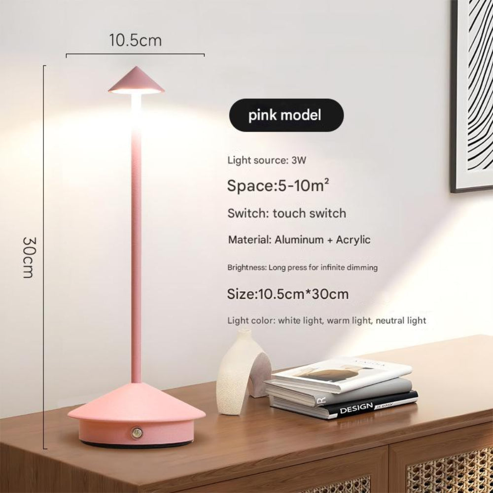 Pink Modern Minimalist Aluminum Led Mushroom Night Light Creative Bedside Atmosphere Lamp For Dining Room And Bedroom