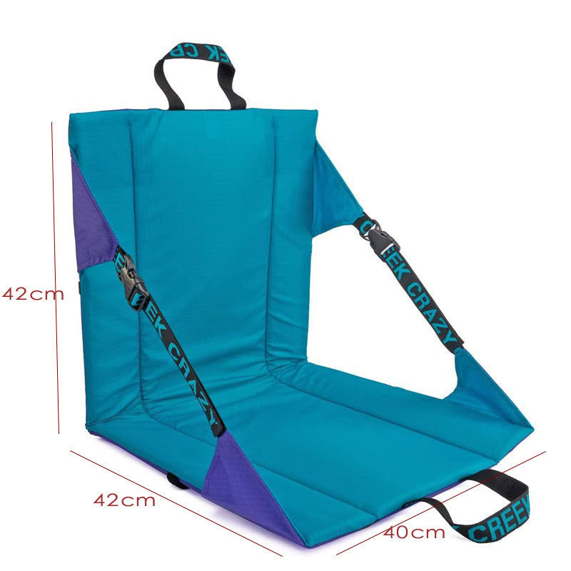 Blue Portable Outdoor Camping Seat Pad With Backrest Foldable & Waterproof Concert Cushion 600D Oxford Fabric Ideal For