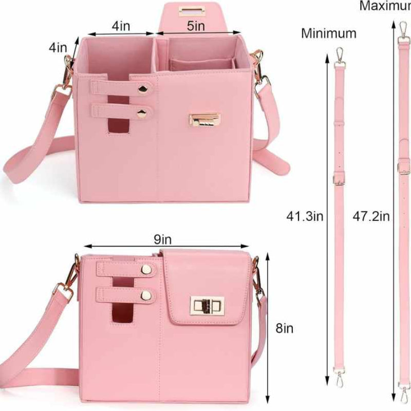 Pink Portable Beverage Bottle Cup Holder Bag | Trendy Crossbody Design For Daily Commuteino Water Cupi