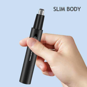 Black Electric Nose Hair Trimmer With Sideburn Cutter Portable Usb Rechargeable Grooming Kit