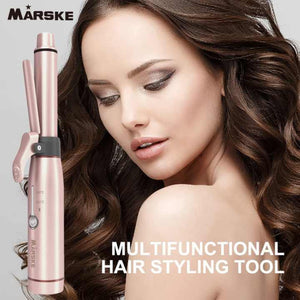 Portable Cordless Hair Curler And Straightener | Wireless Rechargeable Curling Iron 2 Adjustable Temperature Settings Co