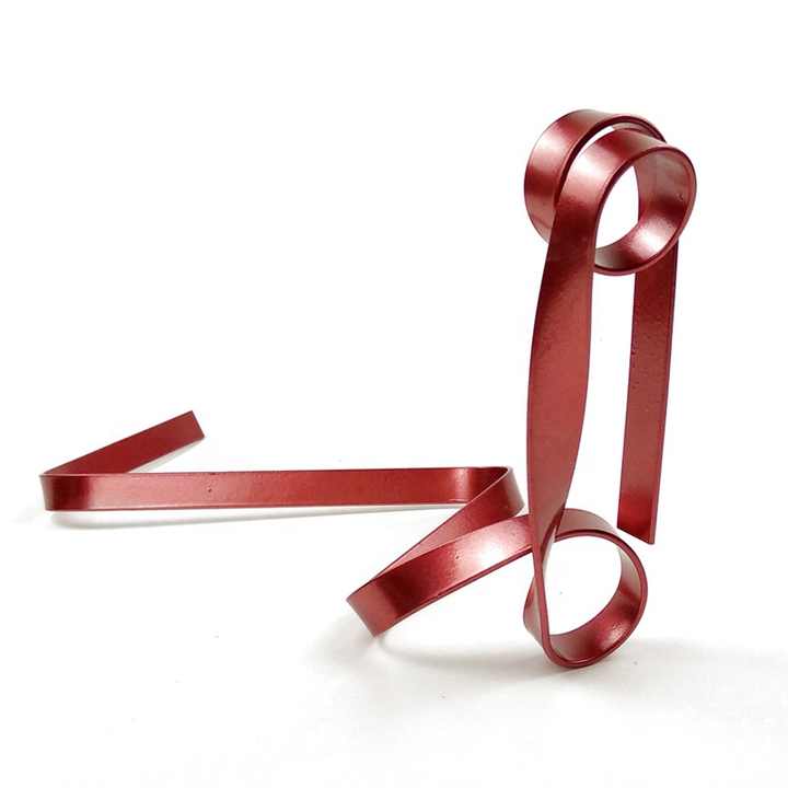 Red Modern Ribbon Wine Bottle Holder Creative Floating Rack For Home And Bar Decor