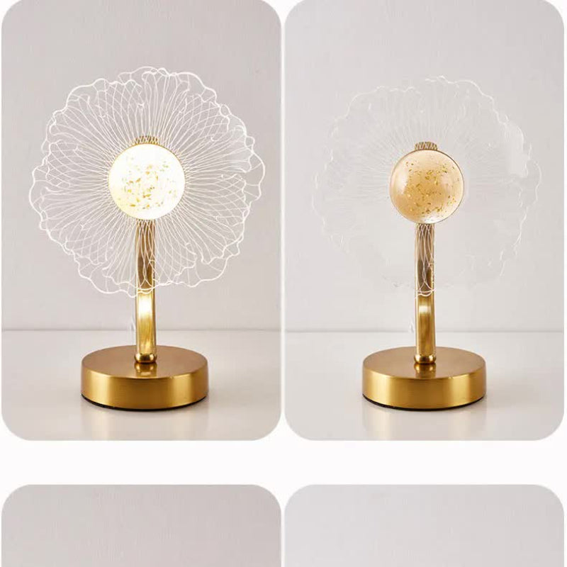 Sunflower Shape Luxury Acrylic Table Lamp Modern Usb Powered Night Light | Decorative Atmosphere For Bedroom Living Room