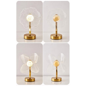 Four Leaf Clover Shape Luxury Acrylic Table Lamp Modern Usb Powered Night Light | Decorative Atmosphere For Bedroom Livi