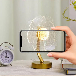 Petal Shape Luxury Acrylic Table Lamp Modern Usb Powered Night Light | Decorative Atmosphere For Bedroom Living Room And