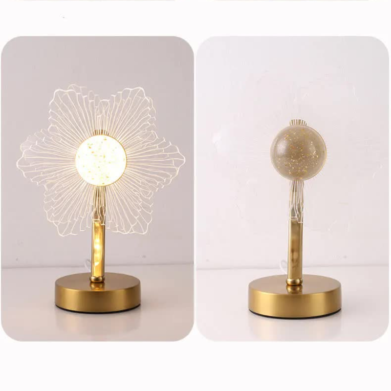 Sunflower Shape Luxury Acrylic Table Lamp Modern Usb Powered Night Light | Decorative Atmosphere For Bedroom Living Room