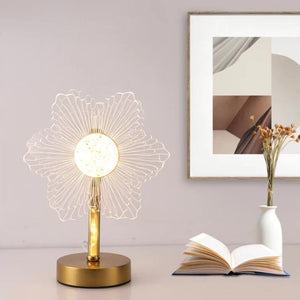 Flower Shape Luxury Acrylic Table Lamp Modern Usb Powered Night Light | Decorative Atmosphere For Bedroom Living Room An