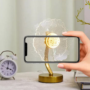 Flower Shape Luxury Acrylic Table Lamp Modern Usb Powered Night Light | Decorative Atmosphere For Bedroom Living Room An