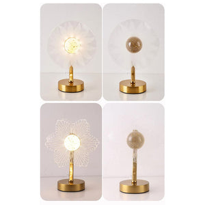 Flower Shape Luxury Acrylic Table Lamp Modern Usb Powered Night Light | Decorative Atmosphere For Bedroom Living Room An