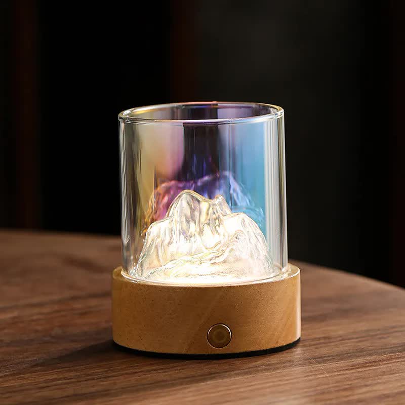 Colorful Glass Mountain Ambient Night Light Usb Rechargeable Touch Control Bedside Lamp Adjustable 3