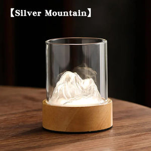 Silver Glass Mountain Ambient Night Light Usb Rechargeable Touch Control Bedside Lamp Adjustable 3 Color