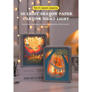 Moonlight Lovers 3D Paper Carving Night Light Usb Or Battery Powered Decorative Bedside Lamp | Atmosphere For Bedroom Cr