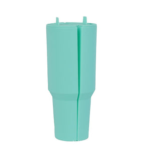 Turquoise 40Oz Silicone Dual Chamber Cup Separator Food Grade Drink Divider Cold Mug With Separate Compartments Bpa Free