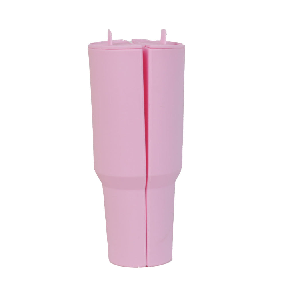 Pink 40Oz Silicone Dual Chamber Cup Separator Food Grade Drink Divider Cold Mug With Separate Compartments Bpa Free Line