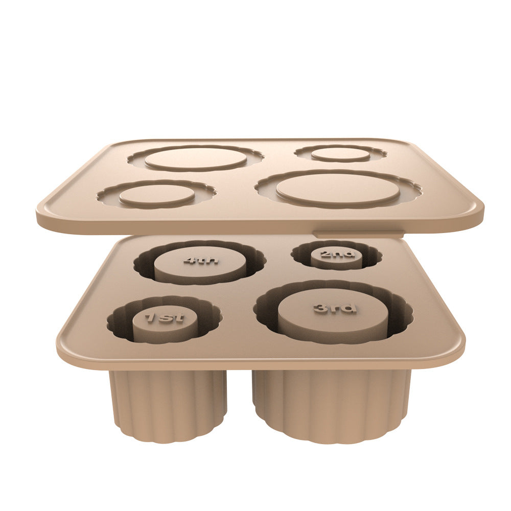 2 Pcs Brown Silicone Ice Cube Tray With Lid Easy Release Food Grade Platinum Mold 30Oz/40Oz Compatible Durable And Reusa