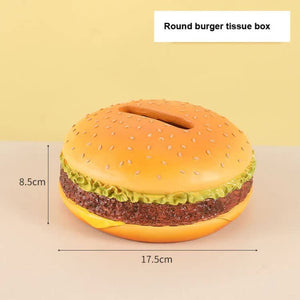 Elosung Round Creative Burger Tissue Box Fun American Style Cartoon Paper Towel Holder For Home Decor And Gifts