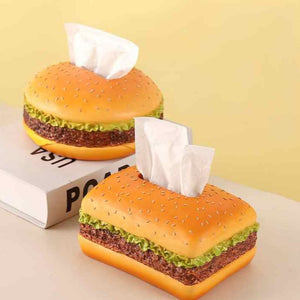 Elosung Round Creative Burger Tissue Box Fun American Style Cartoon Paper Towel Holder For Home Decor And Gifts