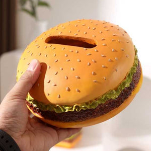 Elosung Round Creative Burger Tissue Box Fun American Style Cartoon Paper Towel Holder For Home Decor And Gifts