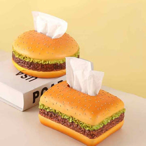 Elosung Square Creative Burger Tissue Box Fun American Style Cartoon Paper Towel Holder For Home Decor And Gifts