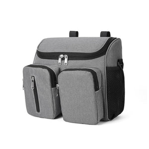 Grey Portable Baby Stroller Organizer Bag Multi Purpose Diaper Storage For Moms Lightweight And Travel Friendly