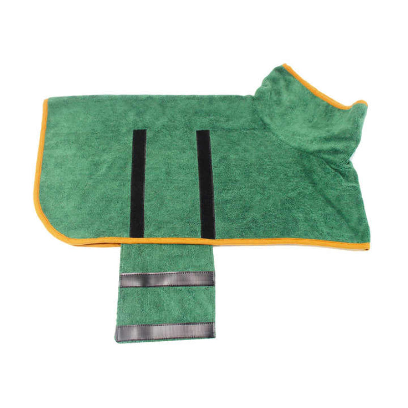 S Green Pet Dog Quick Dry Bathrobe Absorbent Towel Robe For Medium And Large Dogs