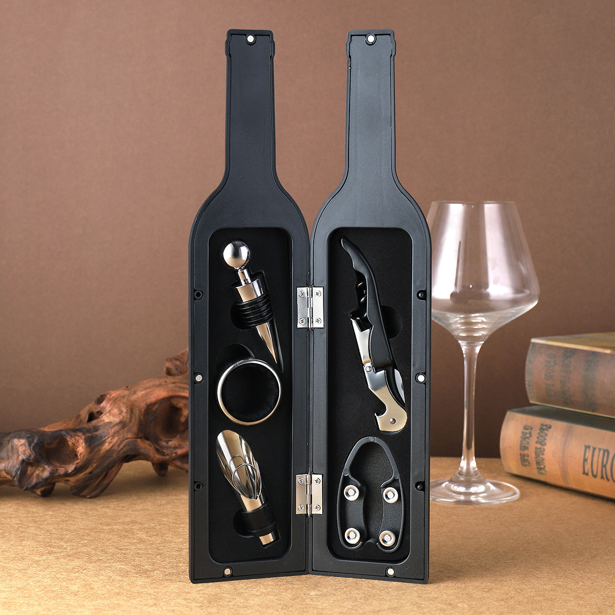 Black Closure Creative Wine Accessories Set 5 Piece High Grade Tool Gift