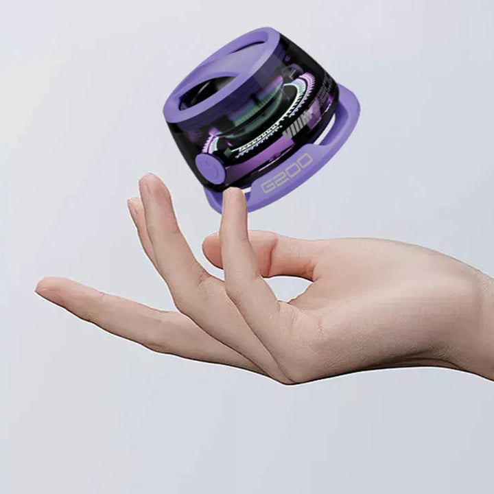 Purple Portable Mini Bluetooth Speaker With Magnetic Base High Quality Bass And Surround Sound Colorful Ambient Lighting