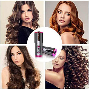 Black Automatic Hair Curler Usb Rechargeable Safe And Portable Curling Iron For Quick Styling Anti Scald Design Compact