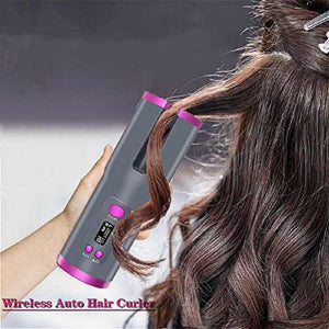 Black Automatic Hair Curler Usb Rechargeable Safe And Portable Curling Iron For Quick Styling Anti Scald Design Compact