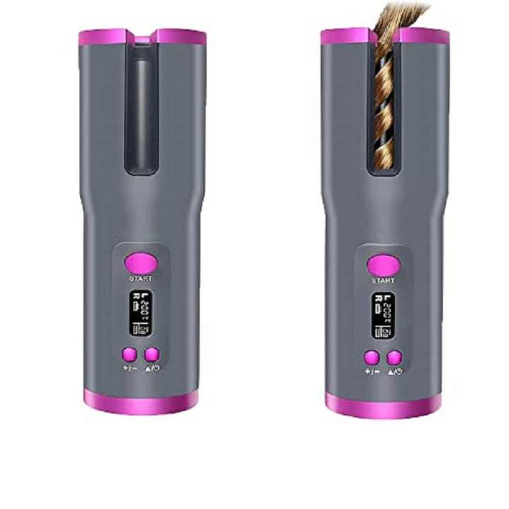 Black Automatic Hair Curler Usb Rechargeable Safe And Portable Curling Iron For Quick Styling Anti Scald Design Compact