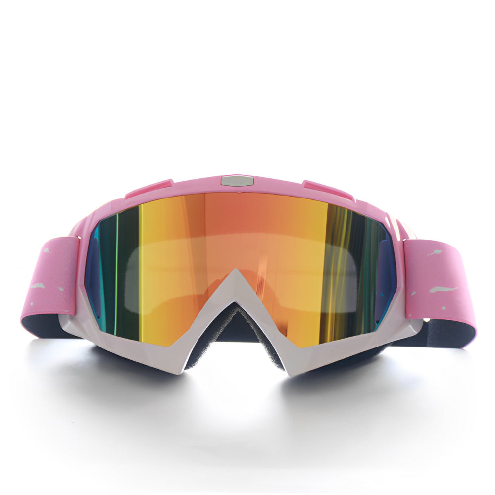 Progressive Pink + Rose Lenses Outdoor Protective Motorcycle Goggles Windproof Dustproof Skiing And Cycling Eyewear Ligh