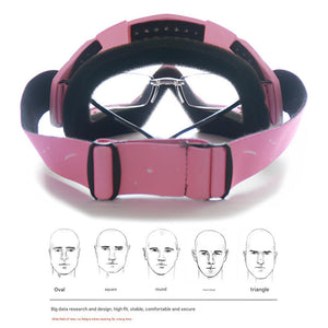 Progressive Pink + Rose Lenses Outdoor Protective Motorcycle Goggles Windproof Dustproof Skiing And Cycling Eyewear Ligh