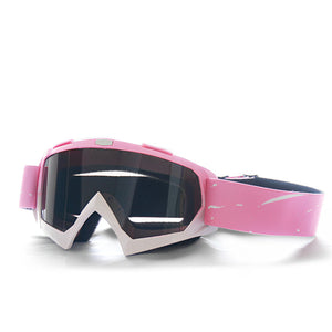 Progressive Pink + Grey Lenses Outdoor Protective Motorcycle Goggles Windproof Dustproof Skiing And Cycling Eyewear Ligh