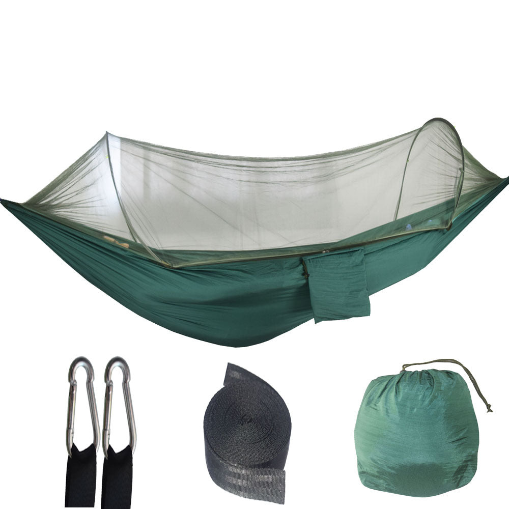 Turquoise Automatic Pop Up Mosquito Net Hammock 200Kg Load Capacity Lightweight Outdoor Camping Gear With Quick Setup An