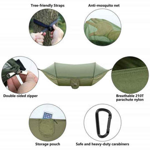 Turquoise Automatic Pop Up Mosquito Net Hammock 200Kg Load Capacity Lightweight Outdoor Camping Gear With Quick Setup An