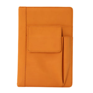 Orange A5 Multi Functional Pu Leather Notebook With Pockets Office Planner And Journal