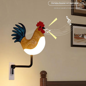 Silver Usb Rechargeable Rooster Wall Lamp With Sound Aromatherapy And Decorative Design Creative Nightlight For Bedroom