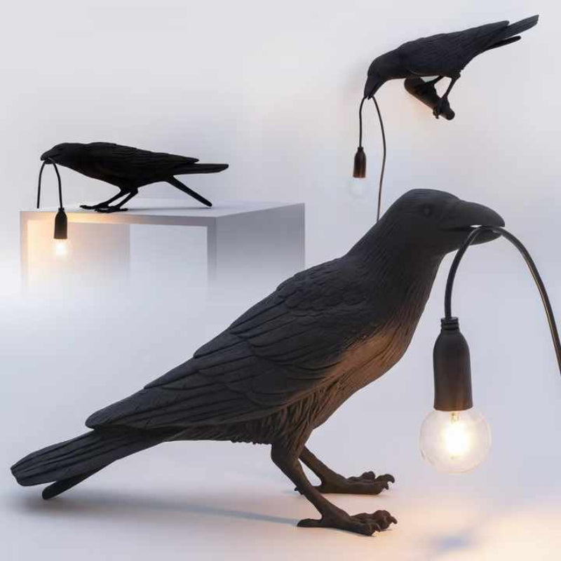 White Bird Left Wall Lamp Nordic Resin Creative Animal Bedside Decorative Usb Night Light Stylish Perched For Bedroom An