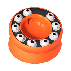 Orange Interactive Slow Feeder Cat Bowl 15 Tilt Design Puzzle For Healthy Eating