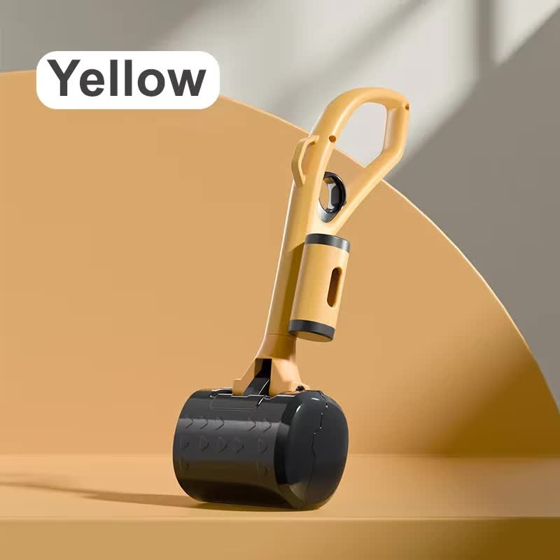 Yellow Portable Dog Poop Scooper With Large 9.5Cm Opening Ergonomic Handle Lightweight 320G Pet Waste Picker For Outdoor