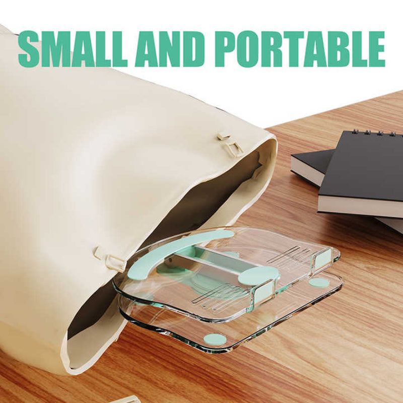 White Acrylic Foldable Tablet And Phone Stand 360A Rotation Anti Slip Design Lightweight Compact