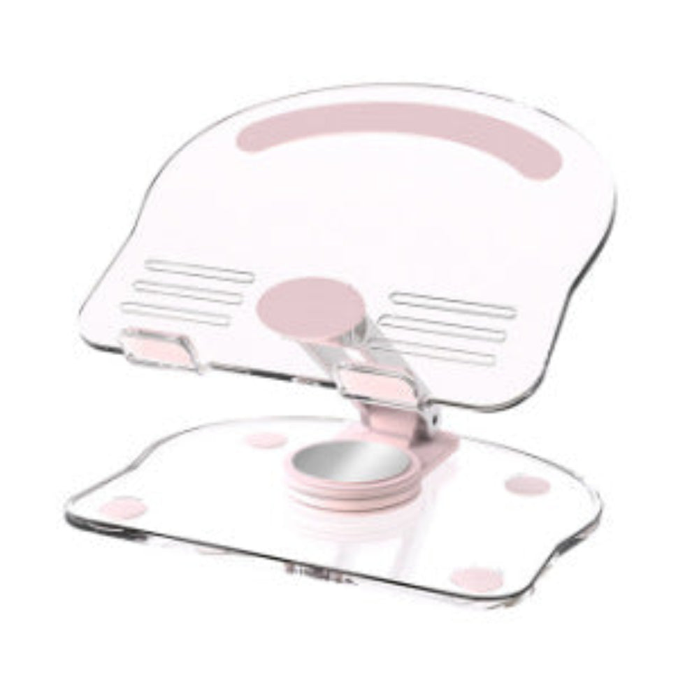 Pink Acrylic Foldable Tablet And Phone Stand 360A Rotation Anti Slip Design Lightweight Compact