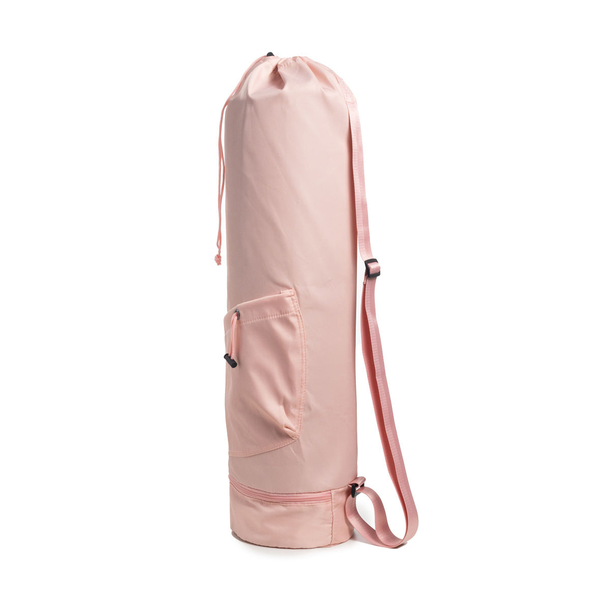 Pink Durable Yoga Mat Carry Bag Multi Functional Fitness Backpack With Wet Pocket(Mugs Are Filming Props Not Included)