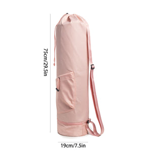 Pink Durable Yoga Mat Carry Bag Multi Functional Fitness Backpack With Wet Pocket(Mugs Are Filming Props Not Included)