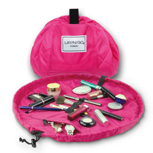 Pink Portable Drawstring Cosmetic Storage Bag For Travel And Daily Use(Cosmetics Pictured Are Photo Props Not Included)