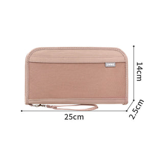 Pink Portable Rfid Blocking Travel Passport Holder With Large Capacity