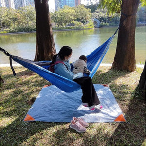 Blue And Grey Portable Waterproof Camping Mat Foldable Picnic Beach Blanket