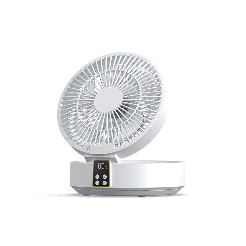 White Remote Control Wall Mount Foldable Mini Usb Fan With Night Light And Digital Display