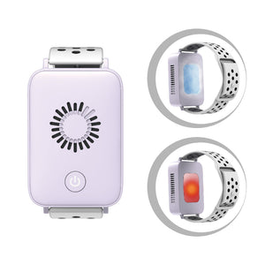 Light Purple Wearable Cooling And Heating Wristband Mini Air Conditioner For Instant Or Relief With Usb Fast Charging